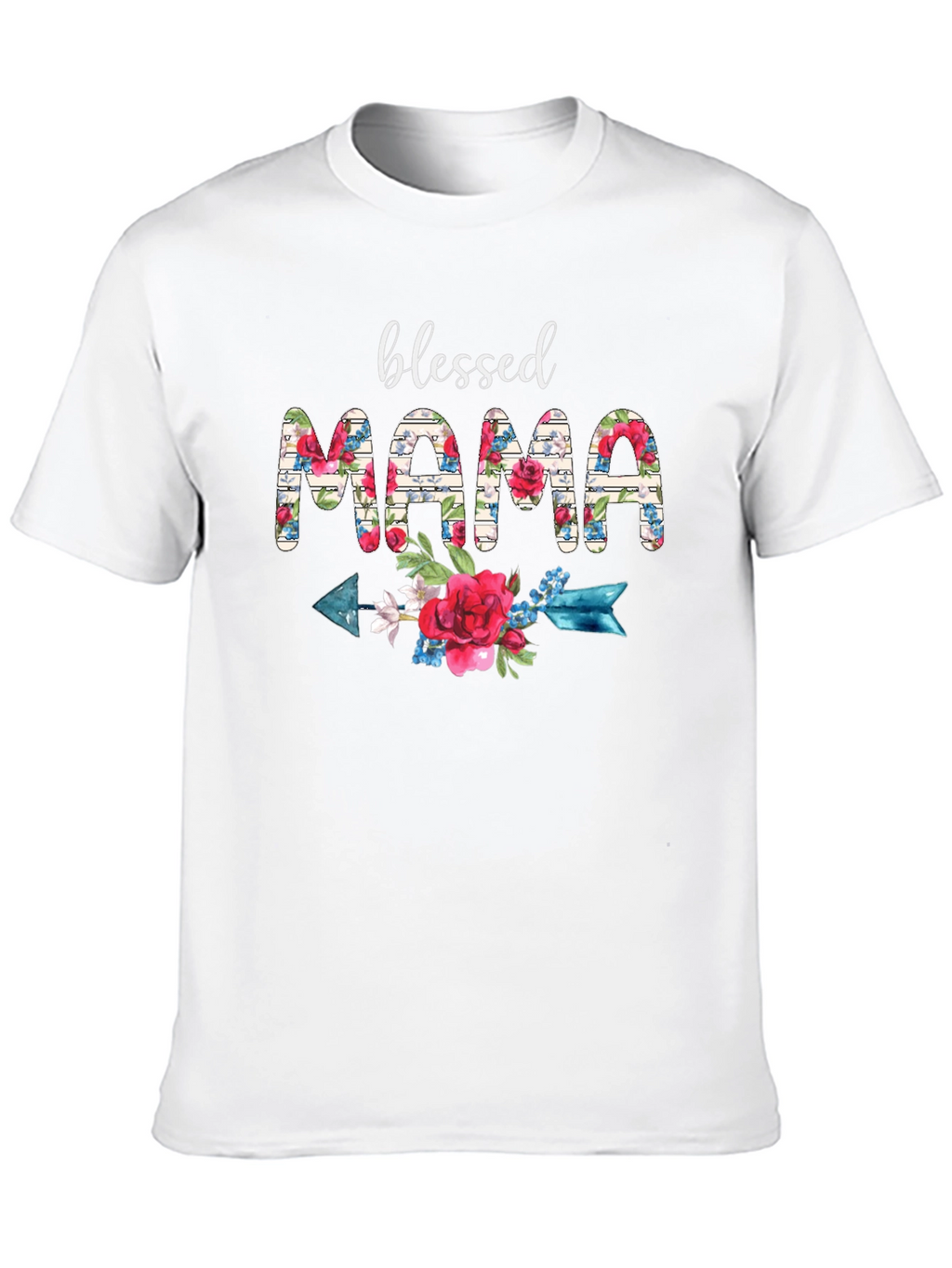 Blessed Mama Floral Arrow T-Shirt