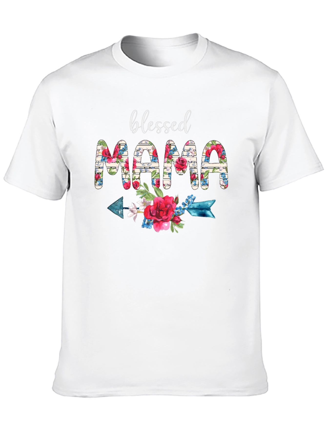 Blessed Mama Floral Arrow T-Shirt