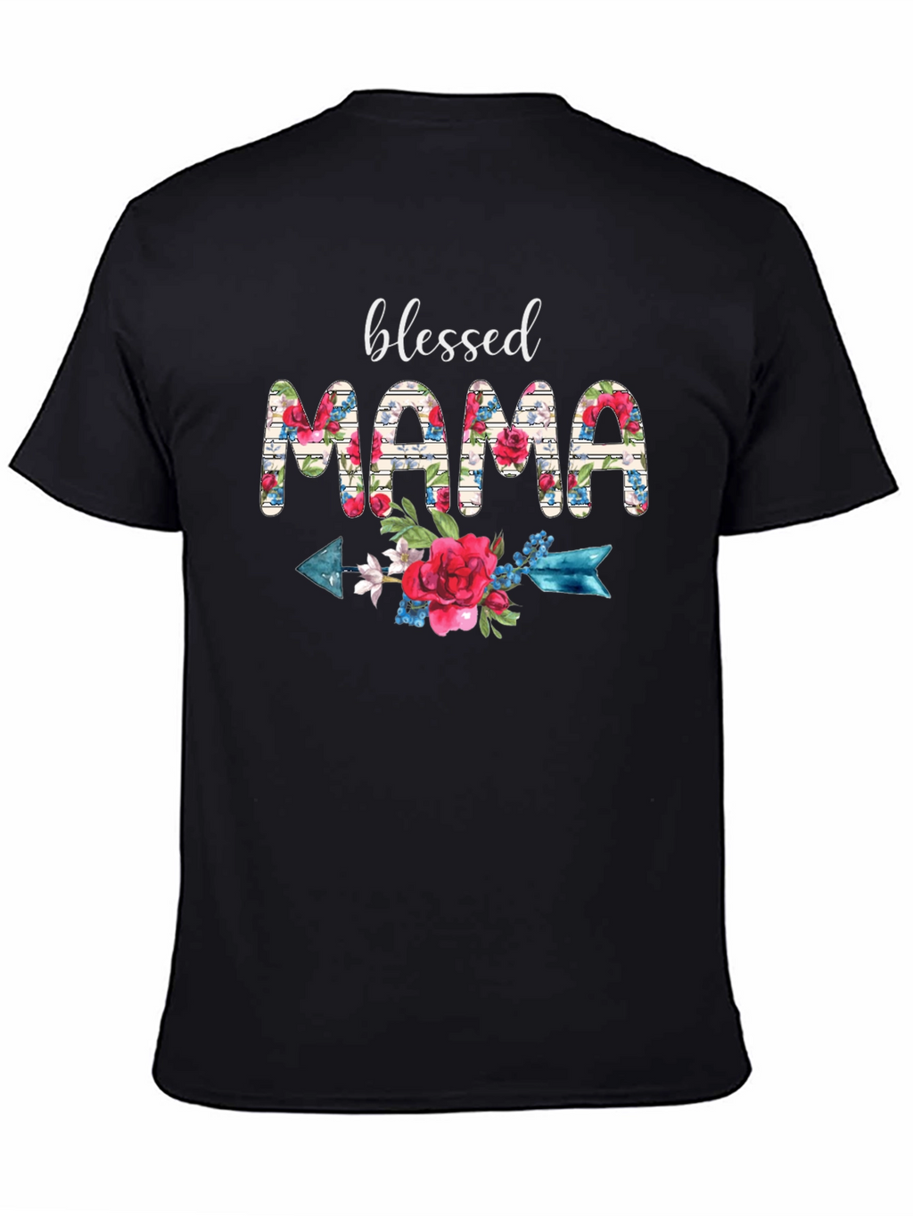 Blessed Mama Floral Arrow T-Shirt