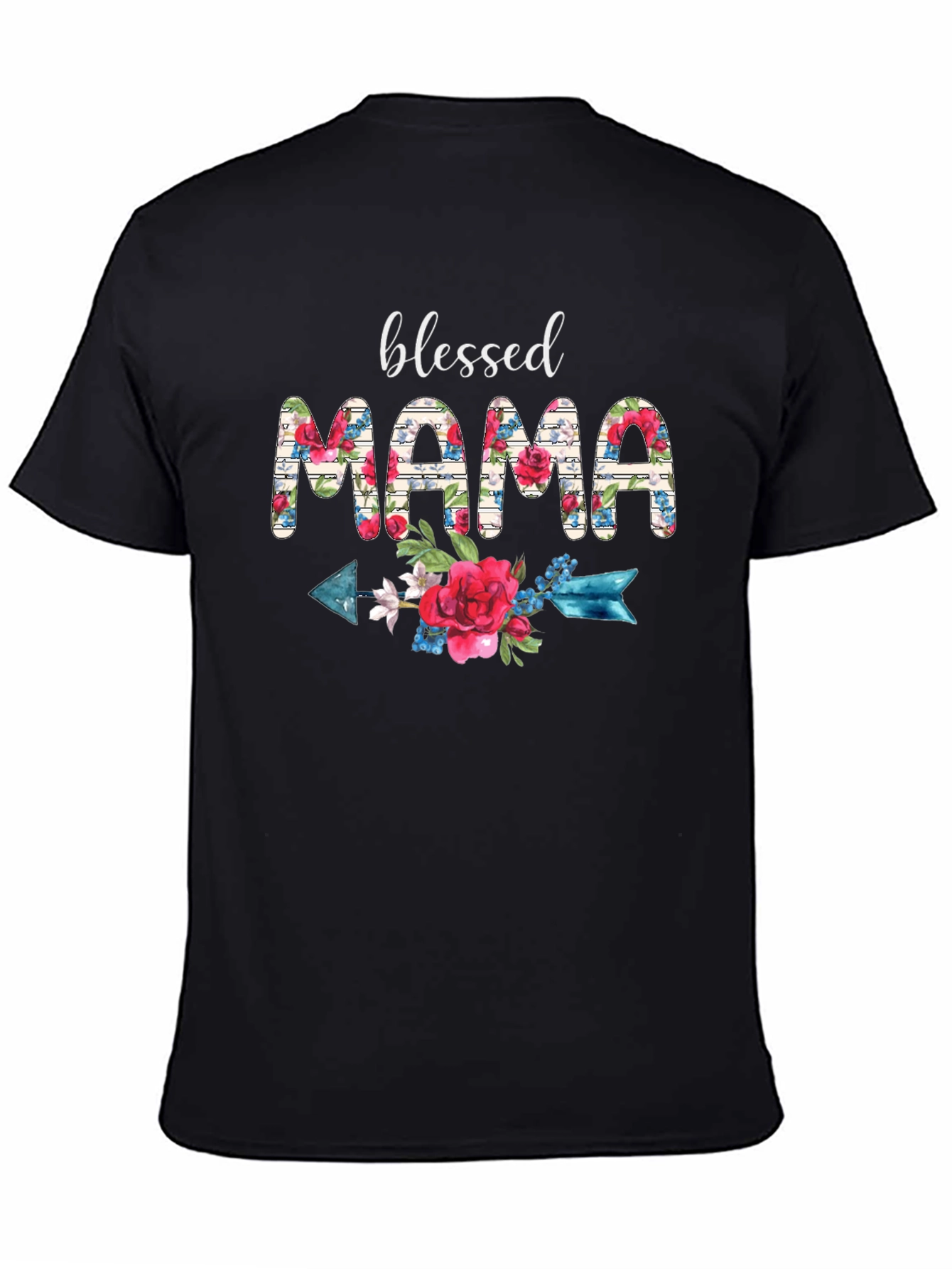 Blessed Mama Floral Arrow T-Shirt