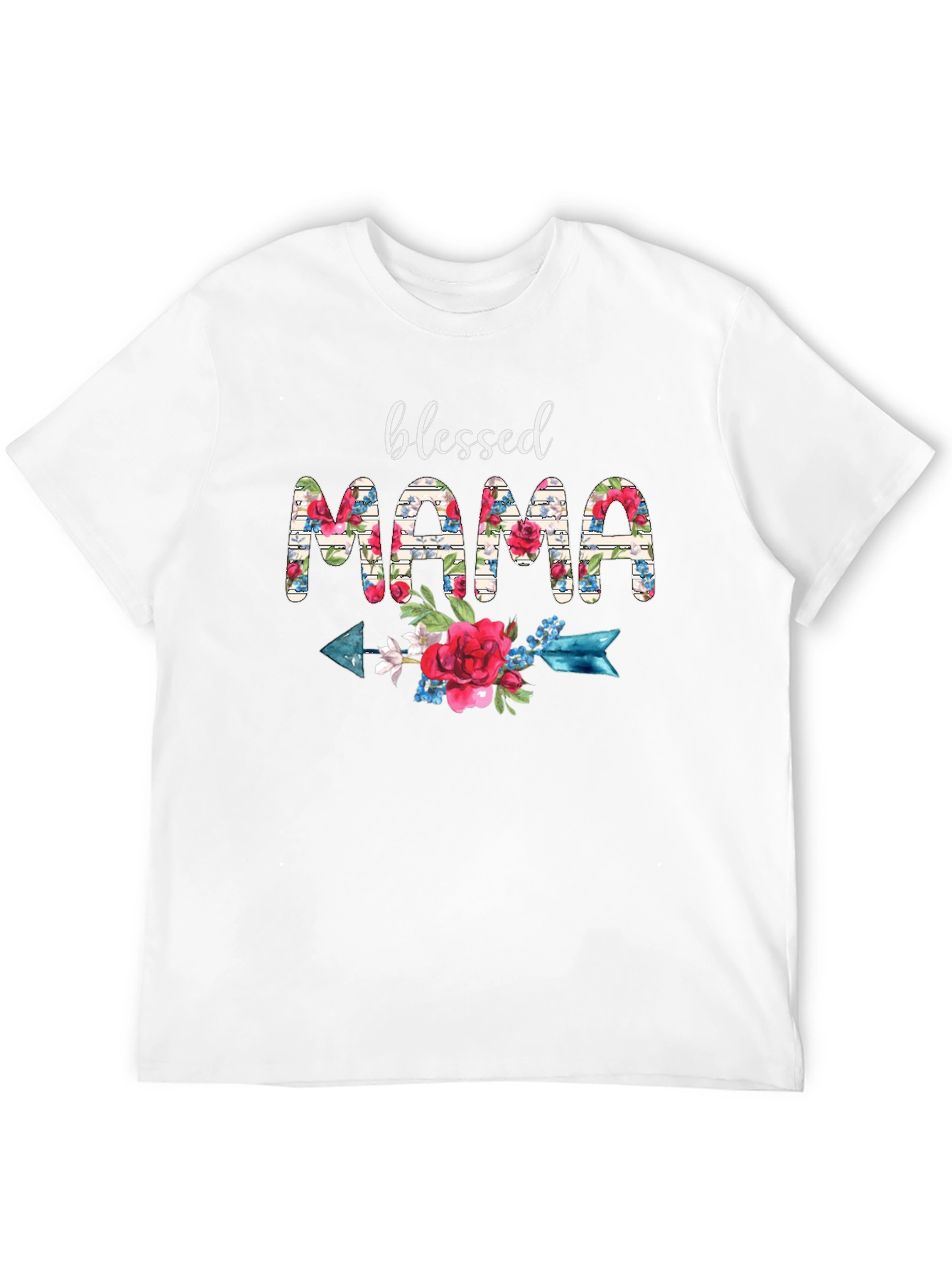 Blessed Mama Floral Arrow T-Shirt