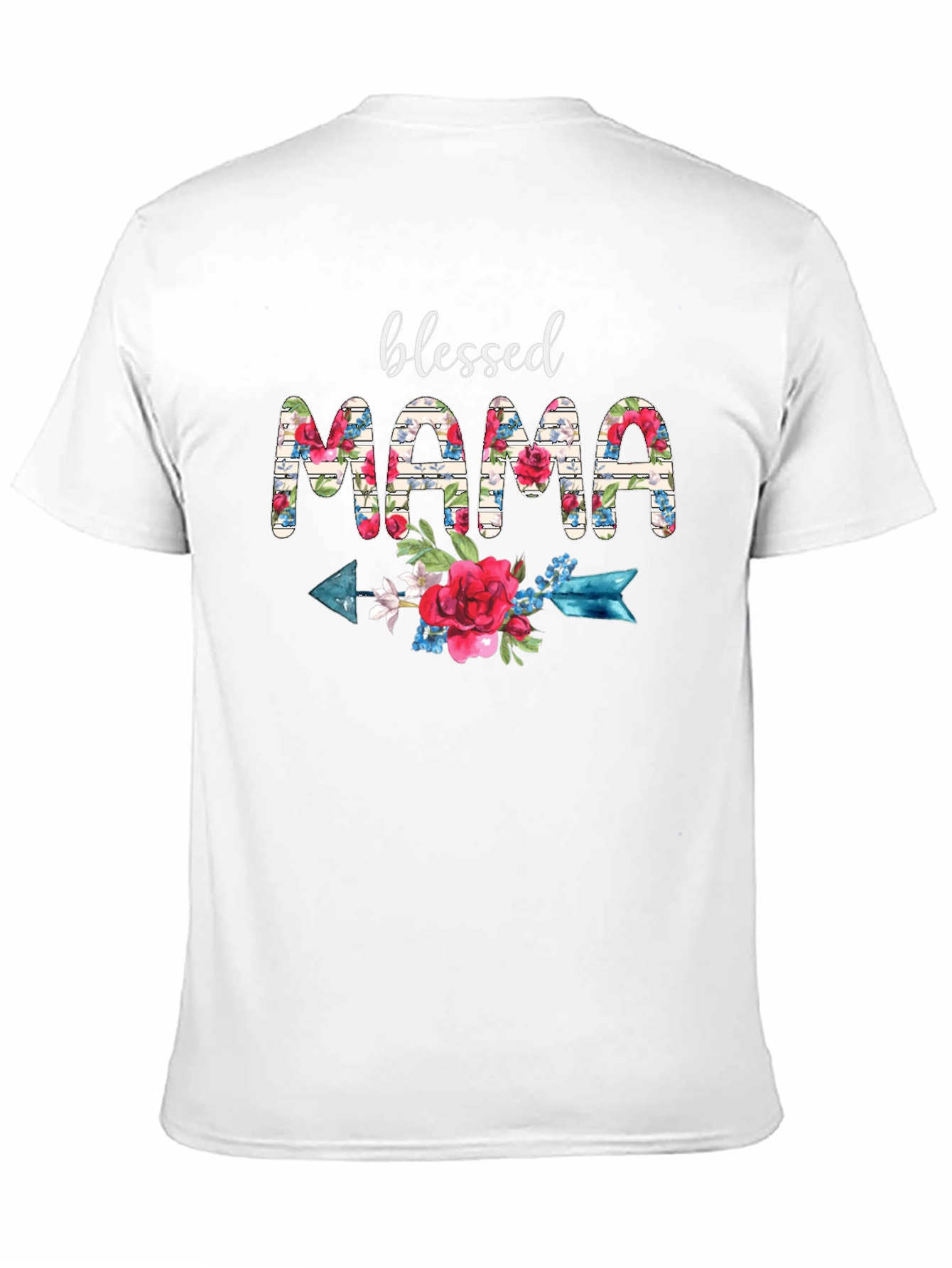 Blessed Mama Floral Arrow T-Shirt