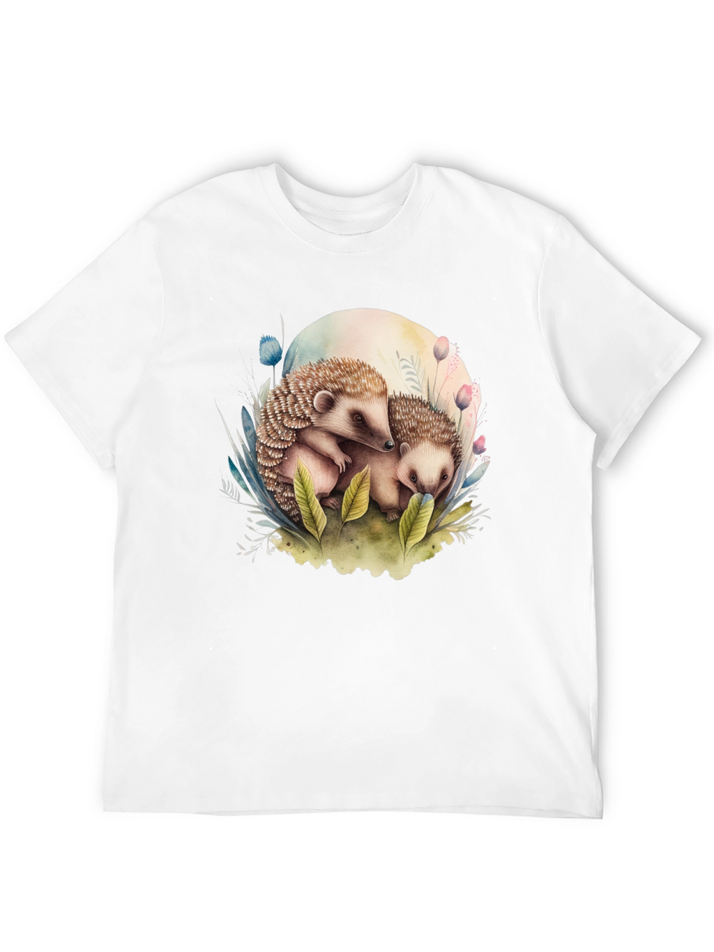 Cute Hedgehog Graphic Tee - Black