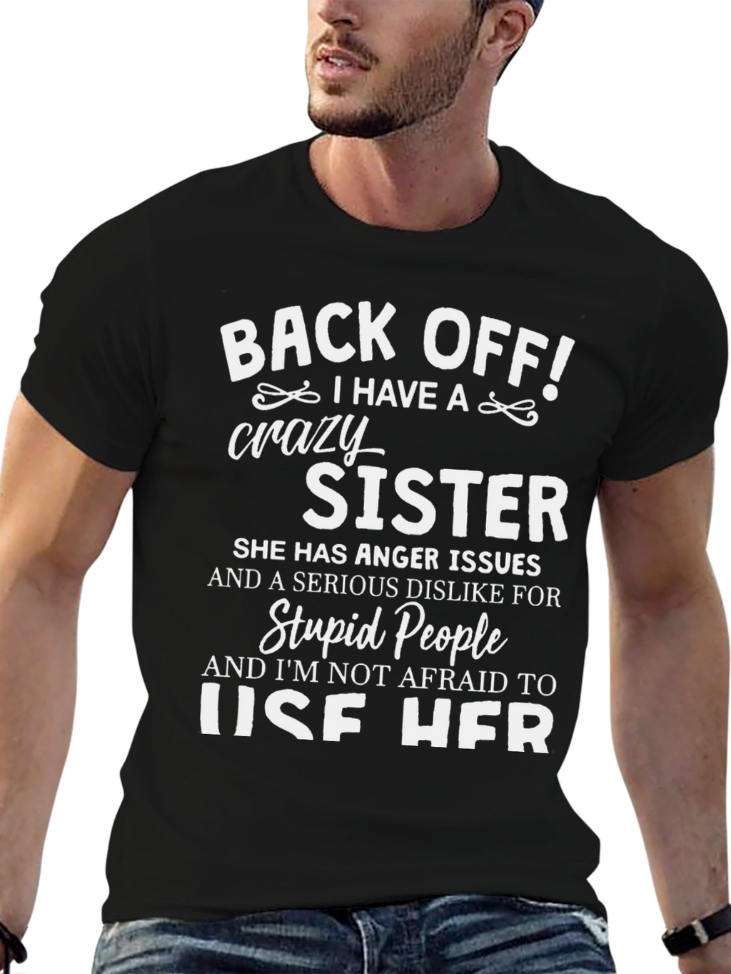 Crazy Sister Novelty Graphic T-Shirt
