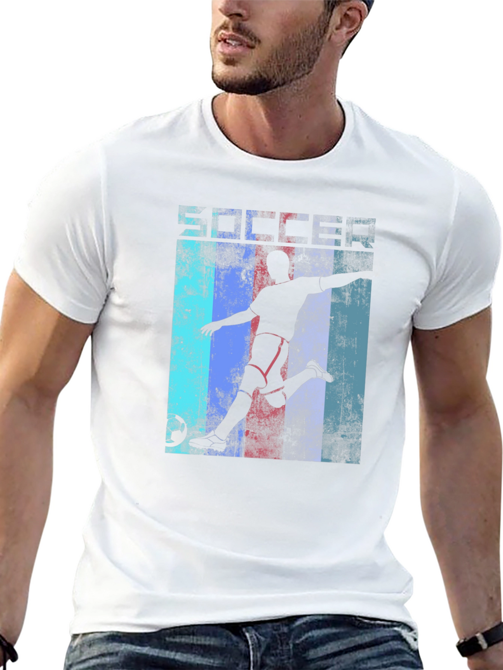 Soccer Silhouette Graphic T-Shirt