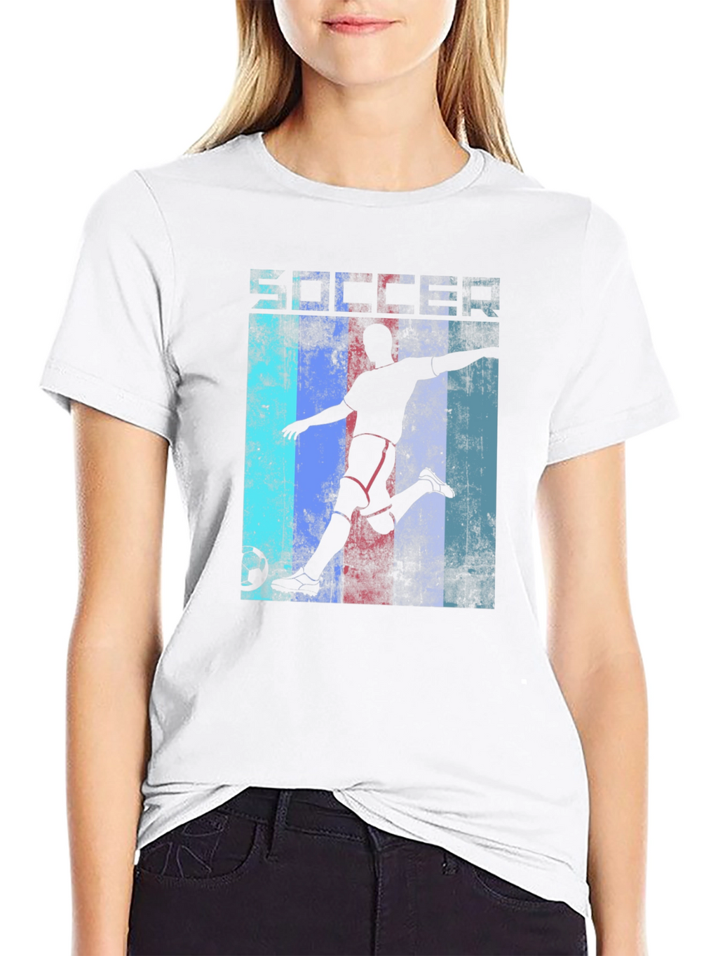 Soccer Silhouette Graphic T-Shirt