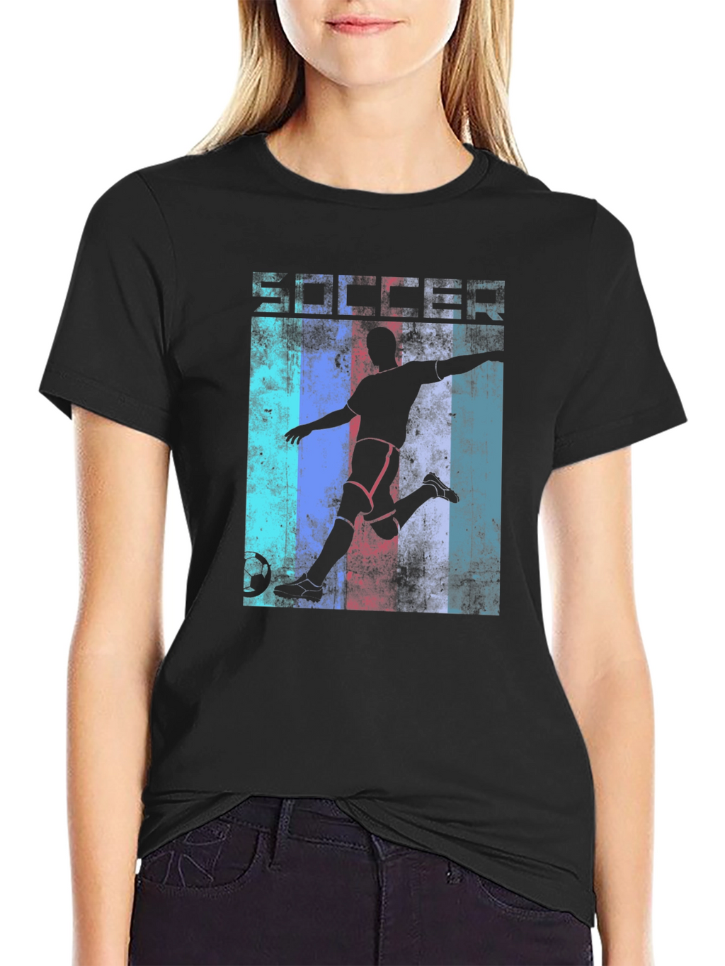 Soccer Silhouette Graphic T-Shirt