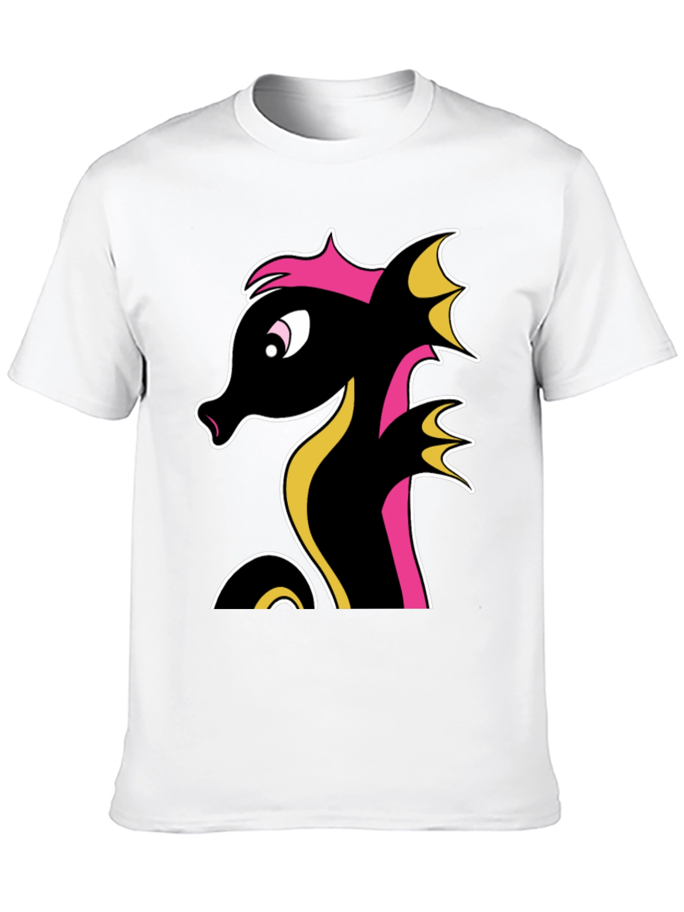 Stylish Black Seahorse Graphic Tee for Men