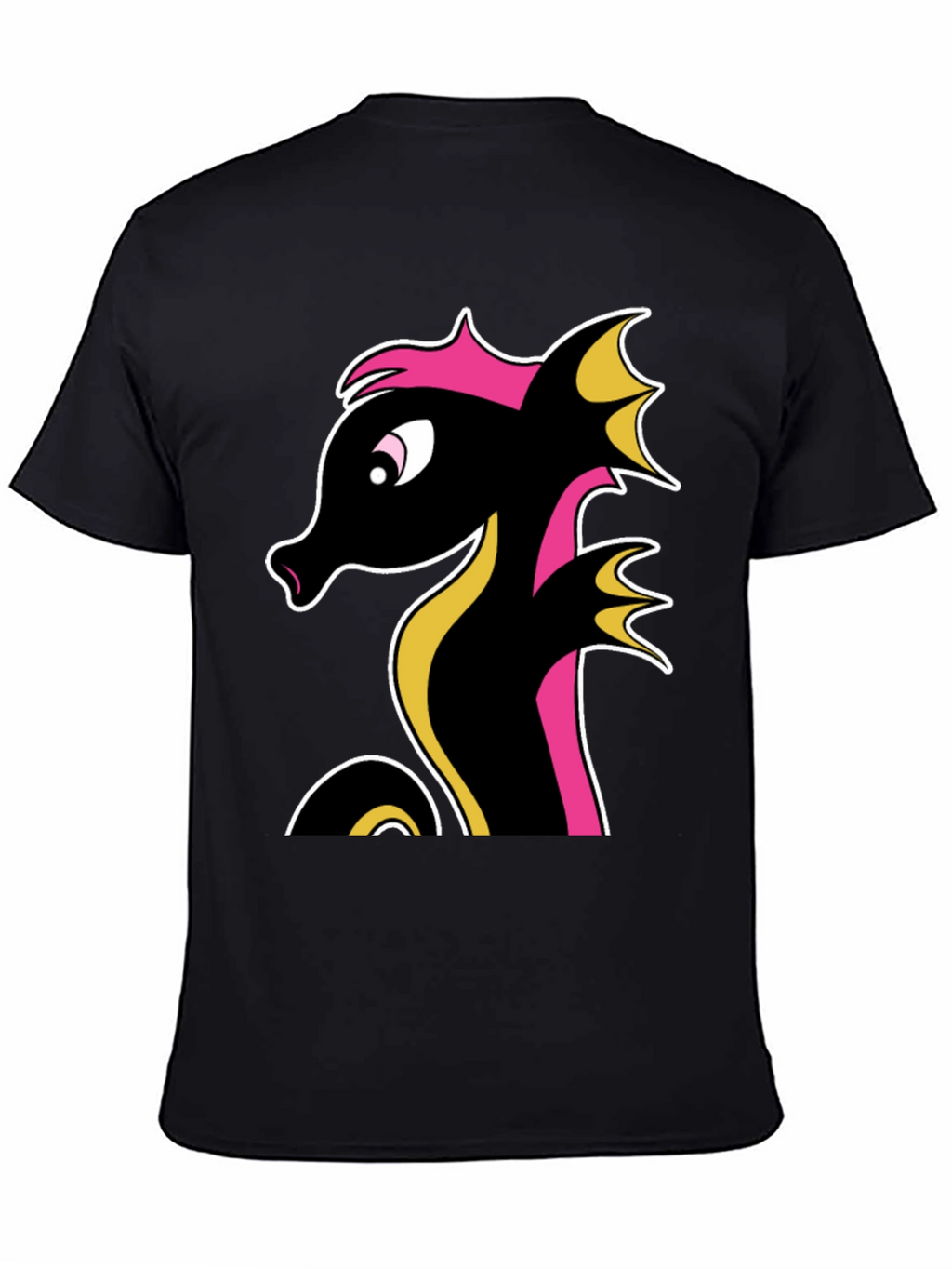 Stylish Black Seahorse Graphic Tee for Men