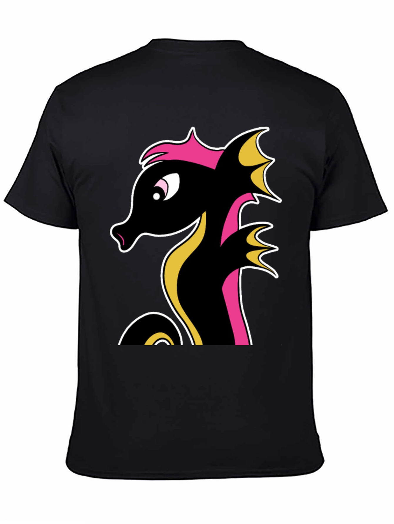 Stylish Black Seahorse Graphic Tee for Men