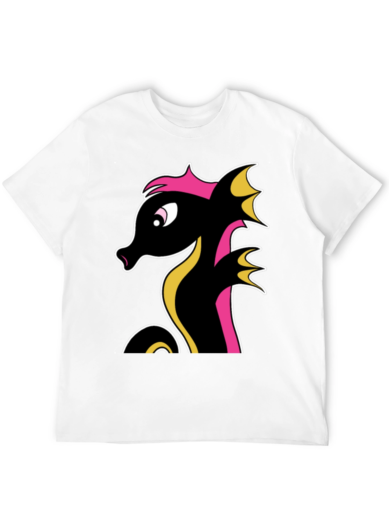 Stylish Black Seahorse Graphic Tee for Men
