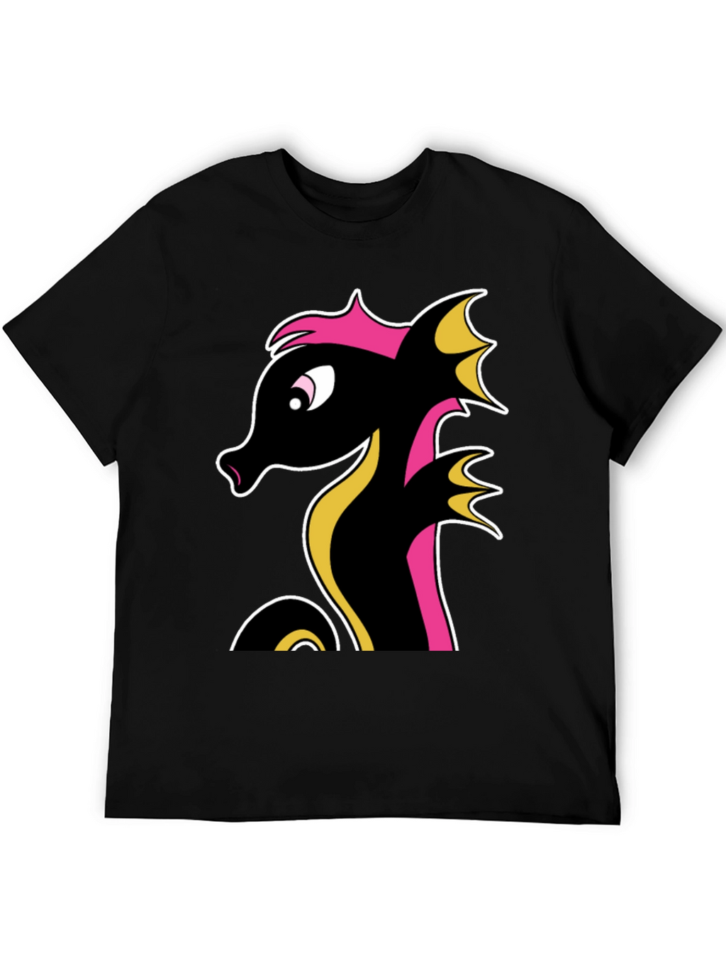 Stylish Black Seahorse Graphic Tee for Men