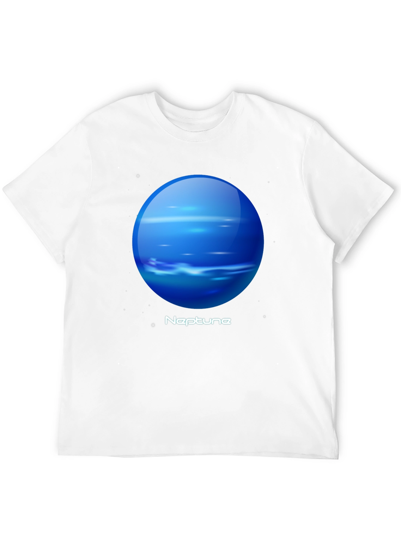 Neptune Graphic Tee - Black Cotton Universe Planet T-Shirt