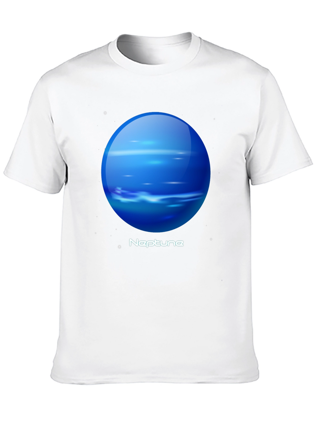 Neptune Graphic Tee - Black Cotton Universe Planet T-Shirt