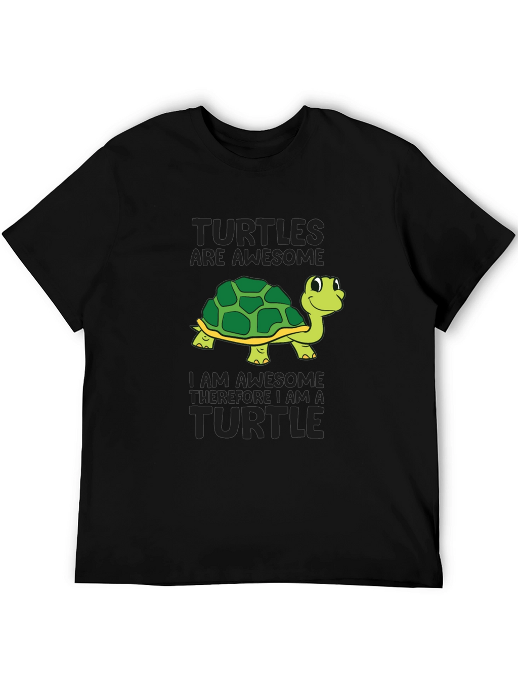 Awesome Turtle Graphic T-Shirt - Black Cotton Tee