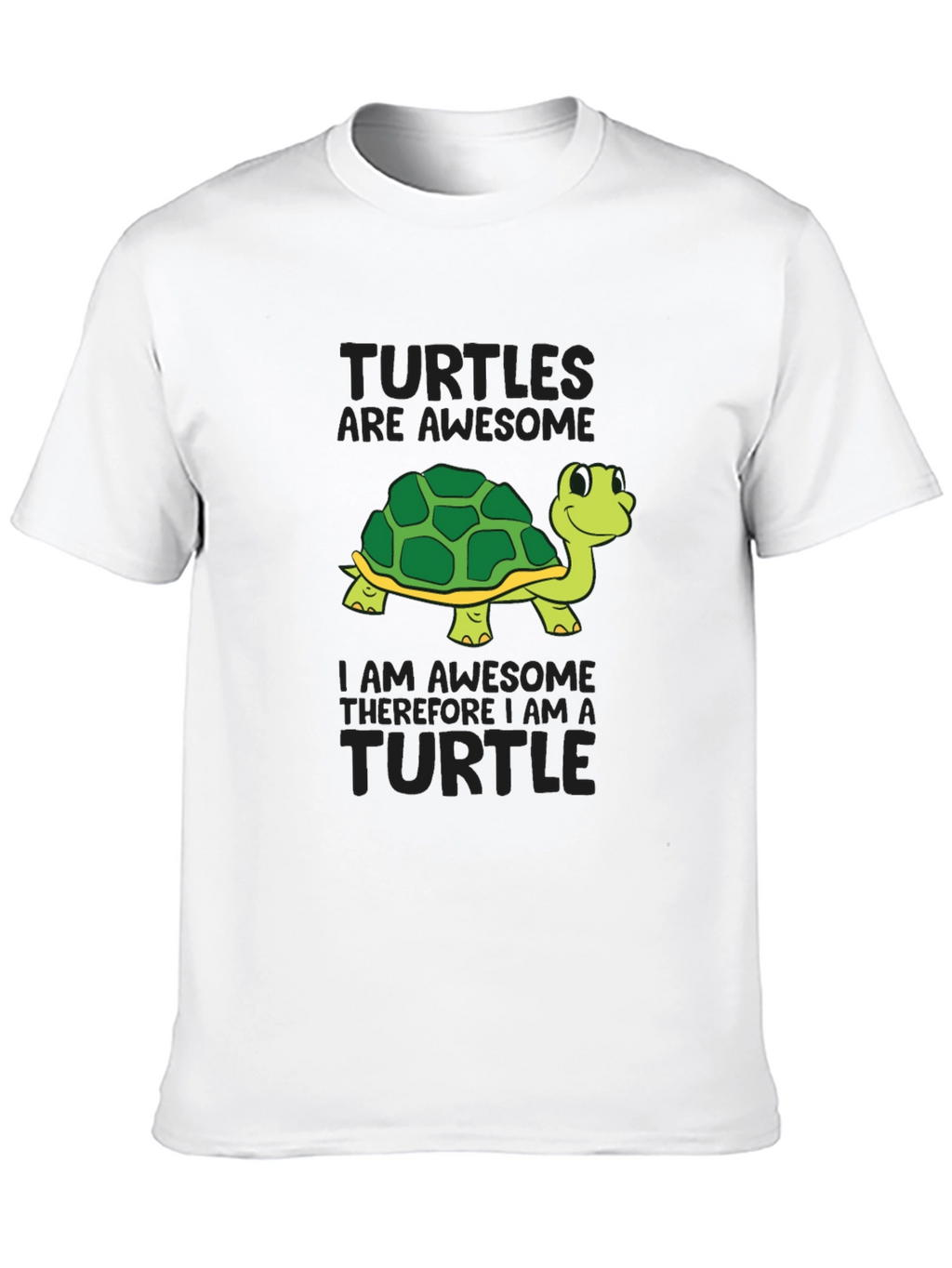 Awesome Turtle Graphic T-Shirt - Black Cotton Tee