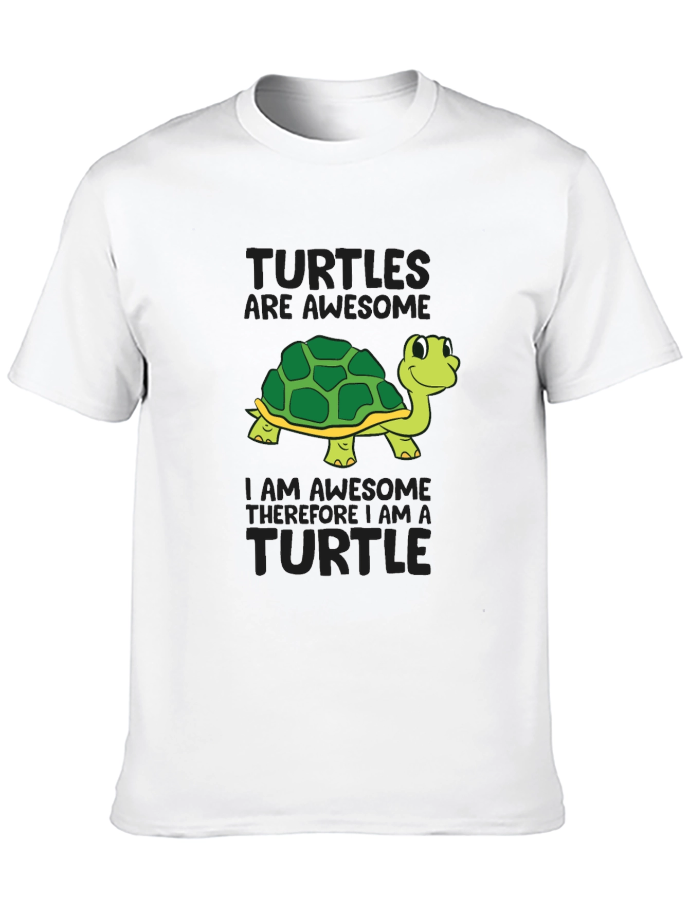 Awesome Turtle Graphic T-Shirt - Black Cotton Tee