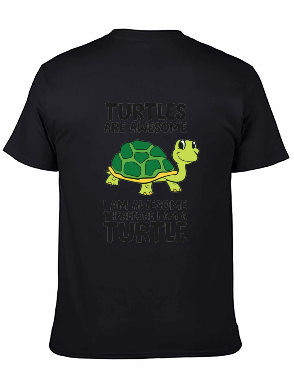 Awesome Turtle Graphic T-Shirt - Black Cotton Tee