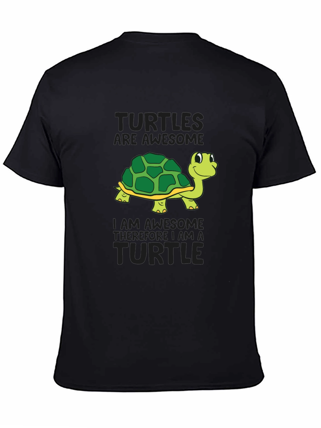 Awesome Turtle Graphic T-Shirt - Black Cotton Tee