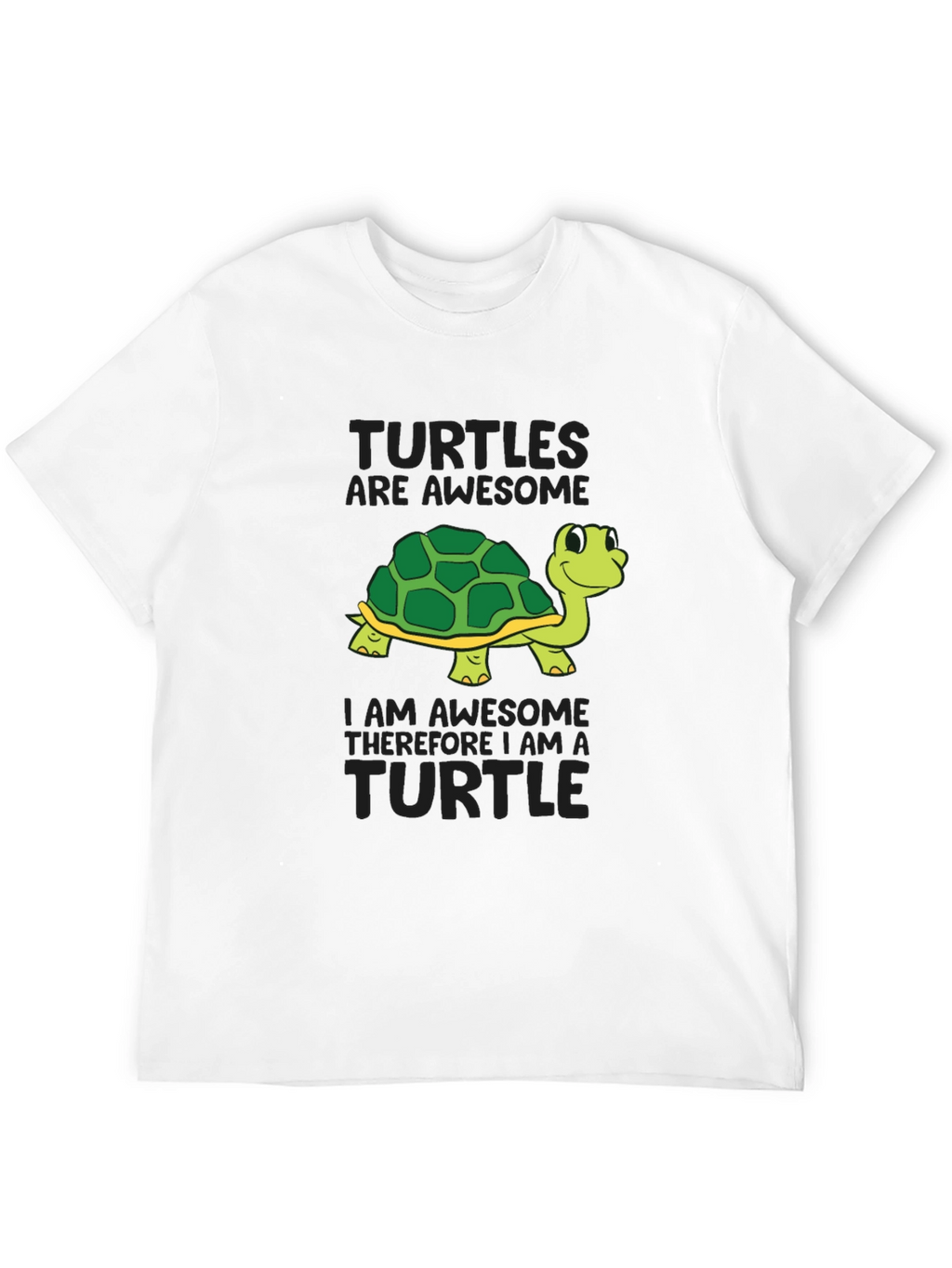 Awesome Turtle Graphic T-Shirt - Black Cotton Tee