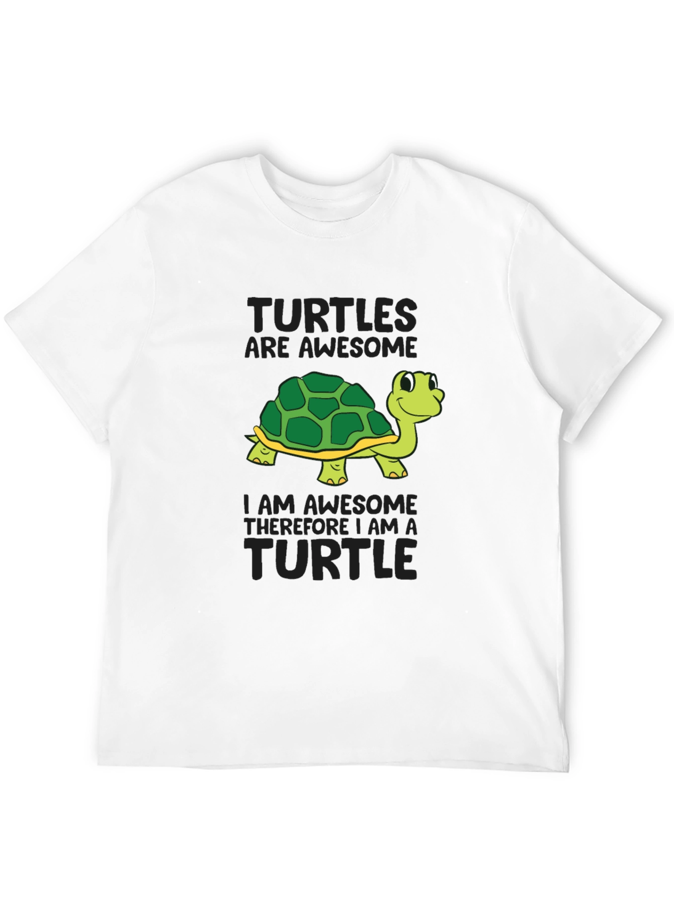 Awesome Turtle Graphic T-Shirt - Black Cotton Tee