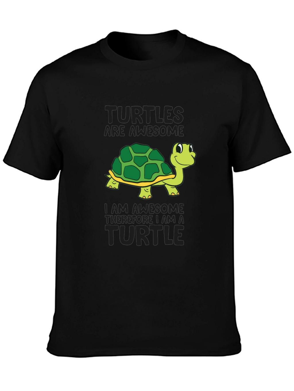 Awesome Turtle Graphic T-Shirt - Black Cotton Tee