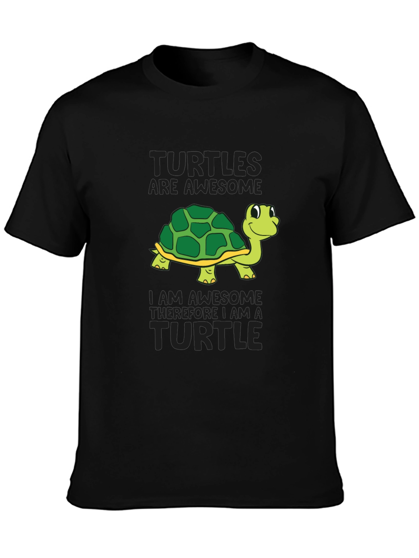 Awesome Turtle Graphic T-Shirt - Black Cotton Tee