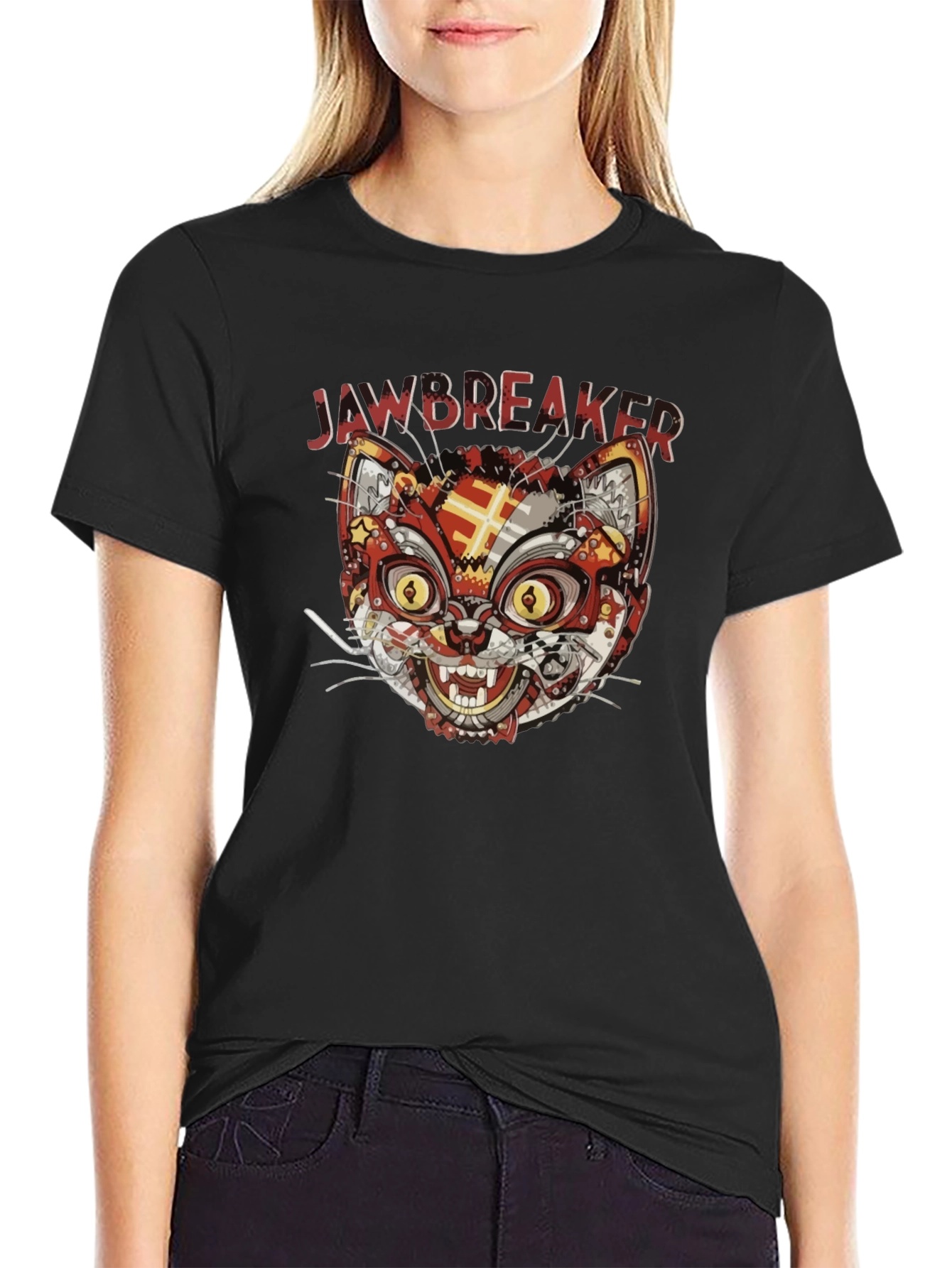 Jawbreaker Cat Graphic T-Shirt - Black