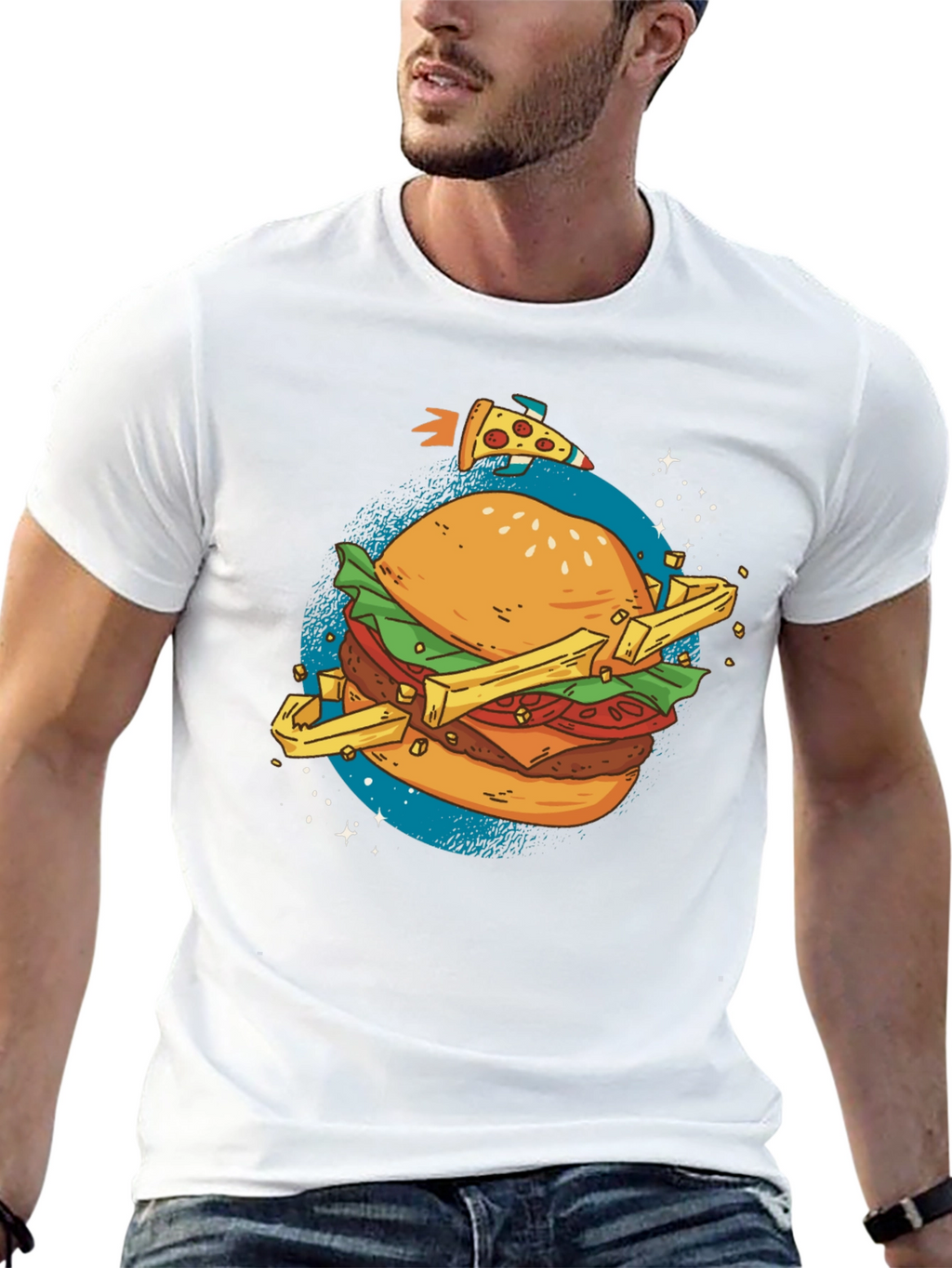 Burger Planet Graphic Tee - Unisex Black T-Shirt