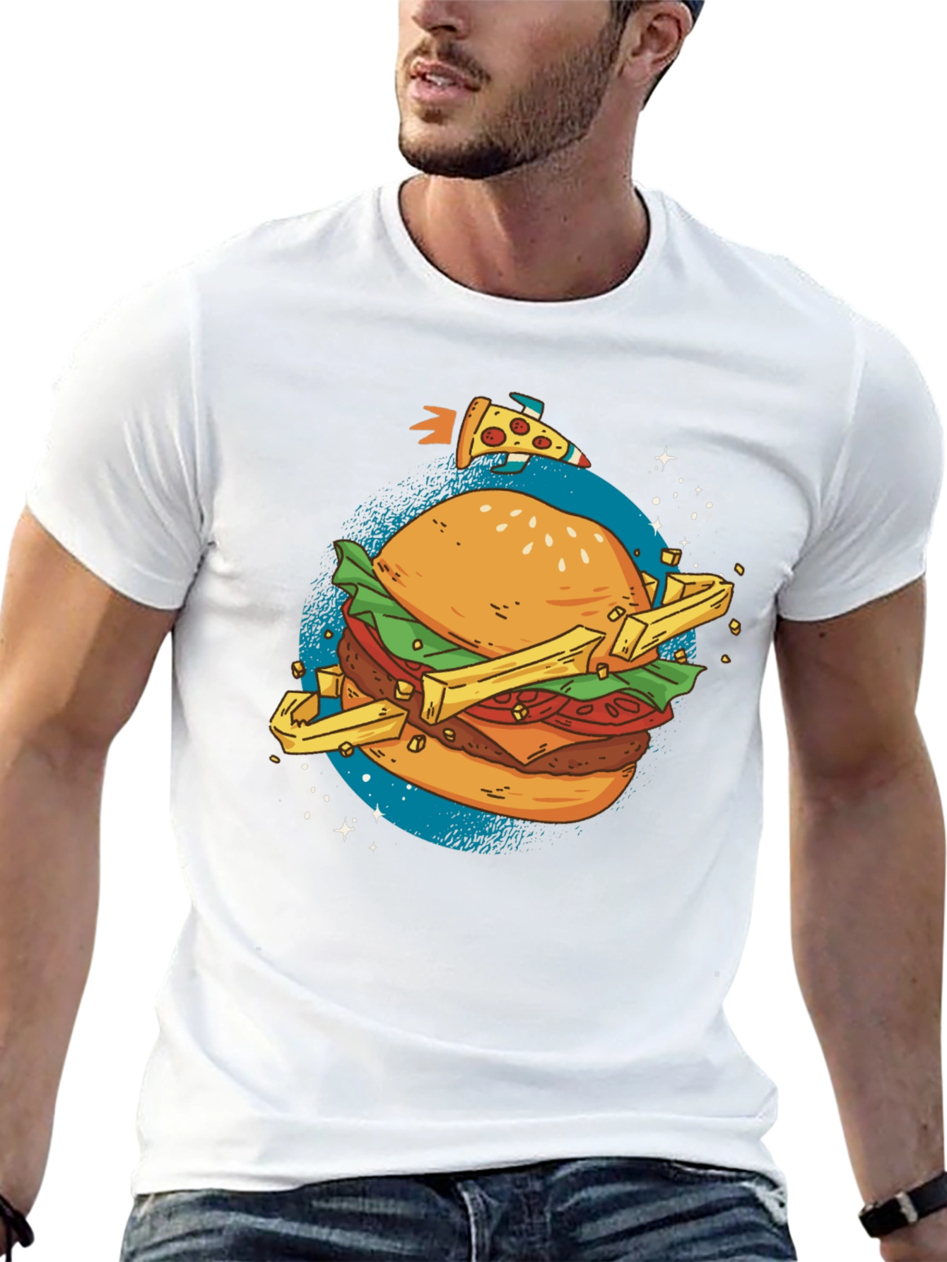 Burger Planet Graphic Tee - Unisex Black T-Shirt