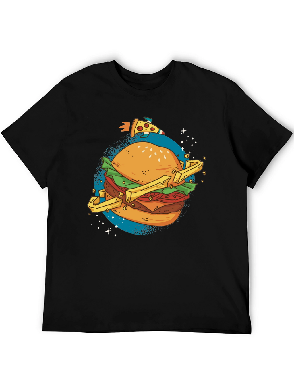 Burger Planet Graphic Tee - Unisex Black T-Shirt