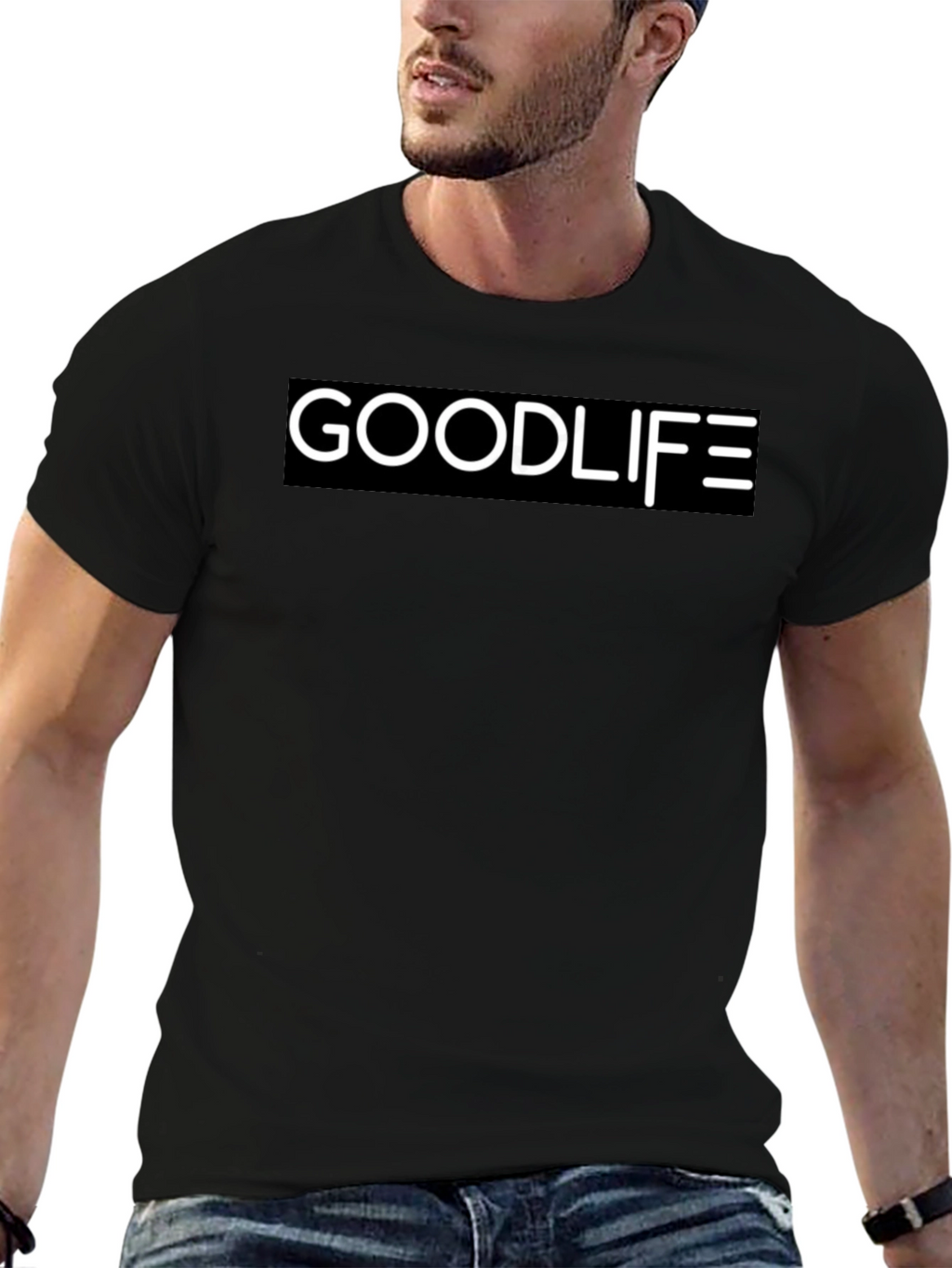 Goodlife Graphic Black T-Shirt - Stylish Everyday Wear