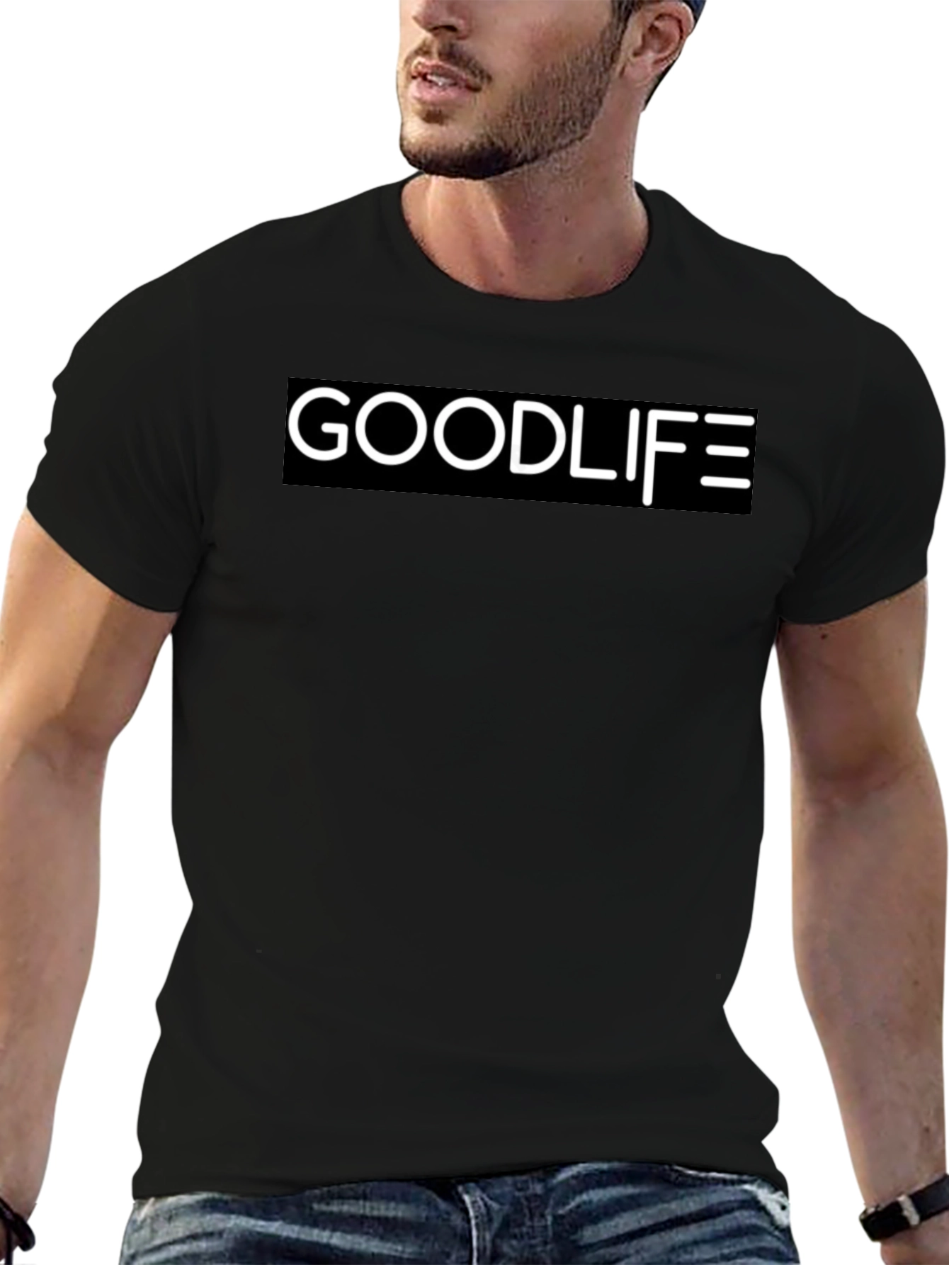 Goodlife Graphic Black T-Shirt - Stylish Everyday Wear