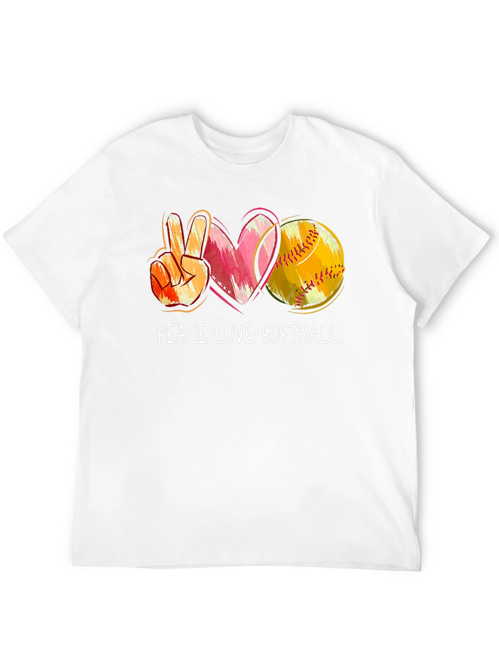 Peace Love Softball Graphic T-Shirt