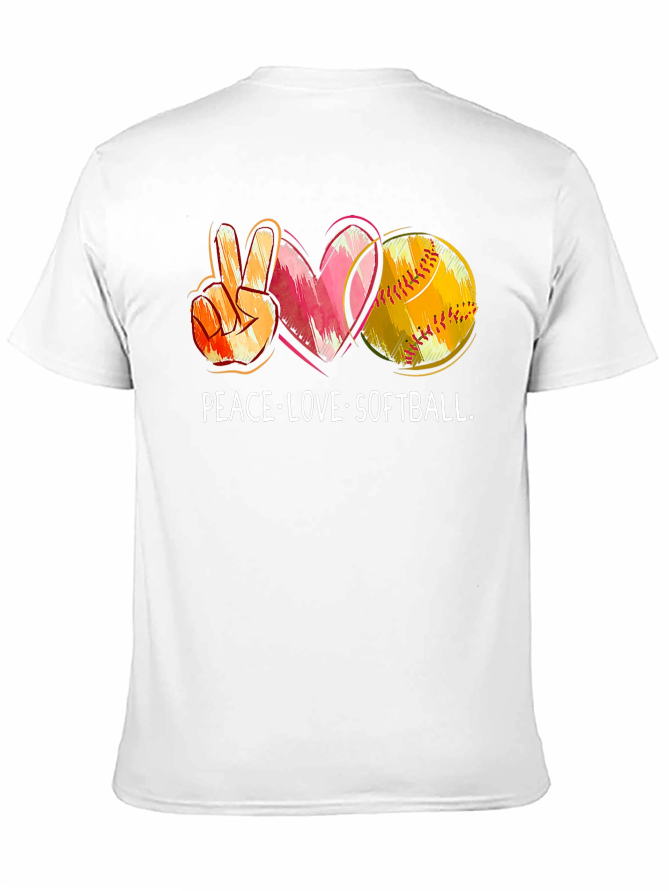 Peace Love Softball Graphic T-Shirt