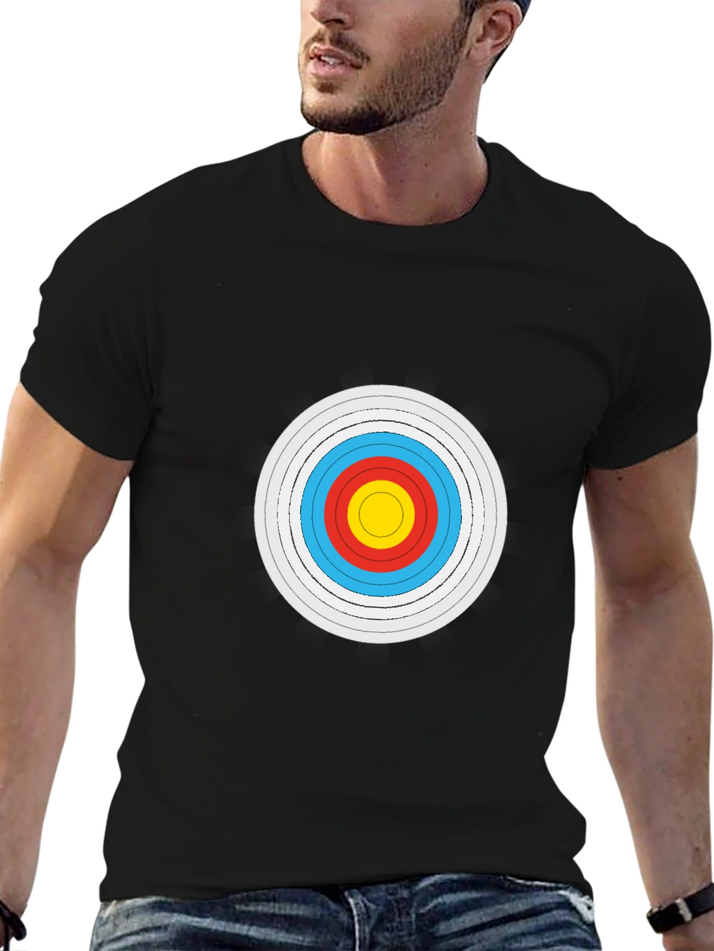 Archery Target Graphic Tee - Black Cotton Comfort