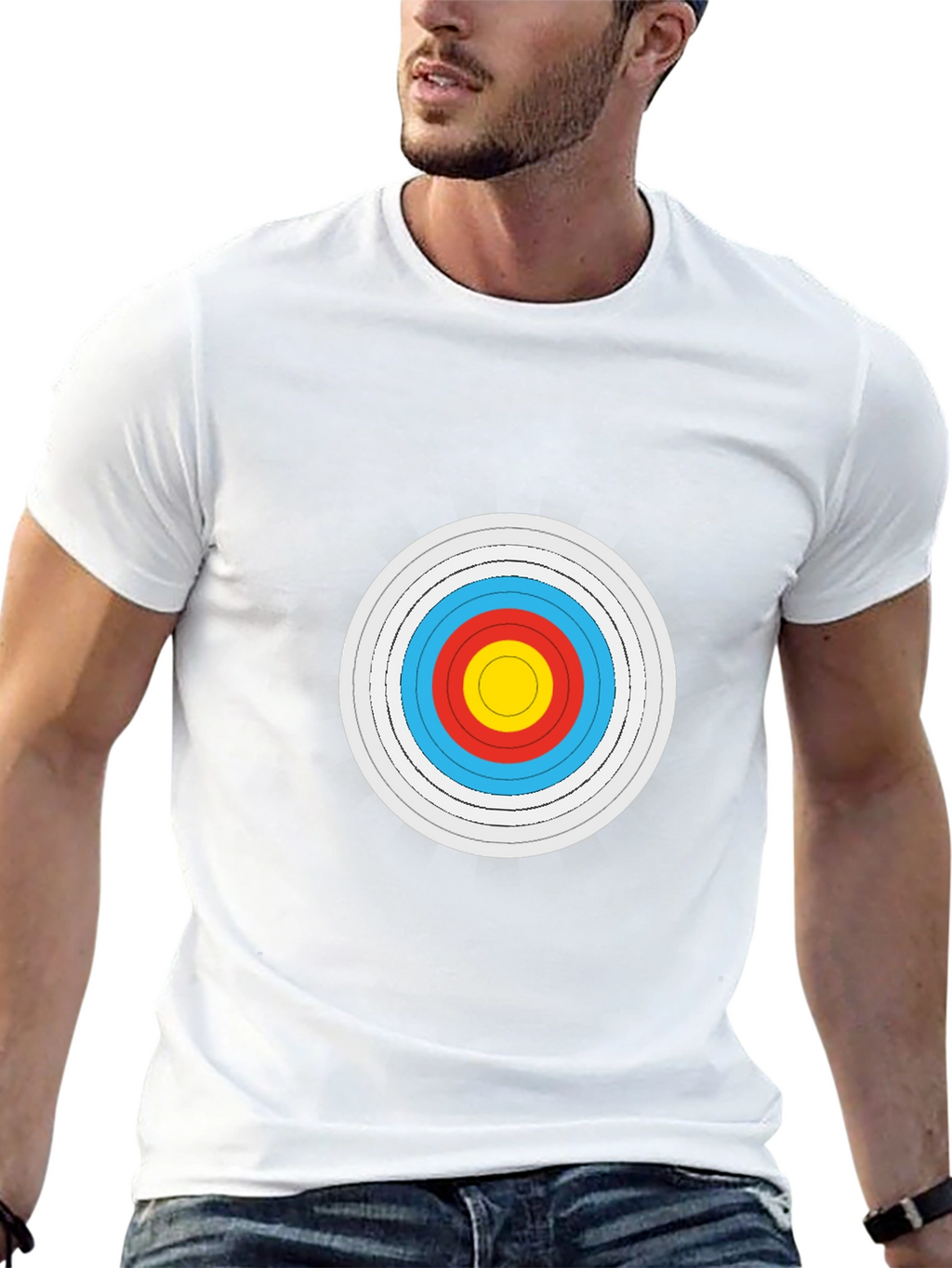 Archery Target Graphic Tee - Black Cotton Comfort
