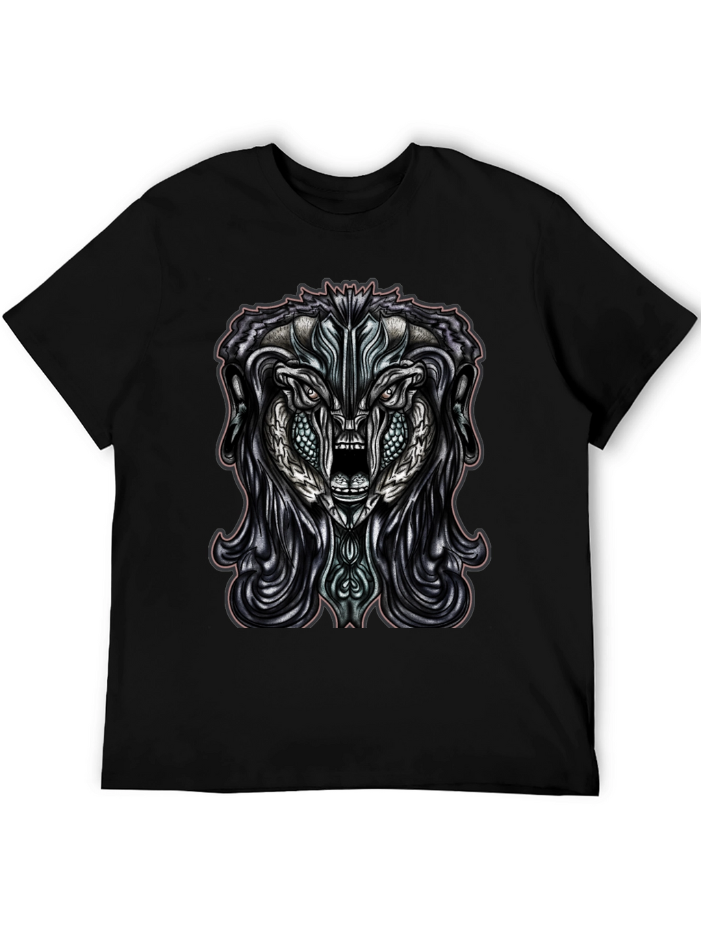 Monster Graphic Print Black T-Shirt