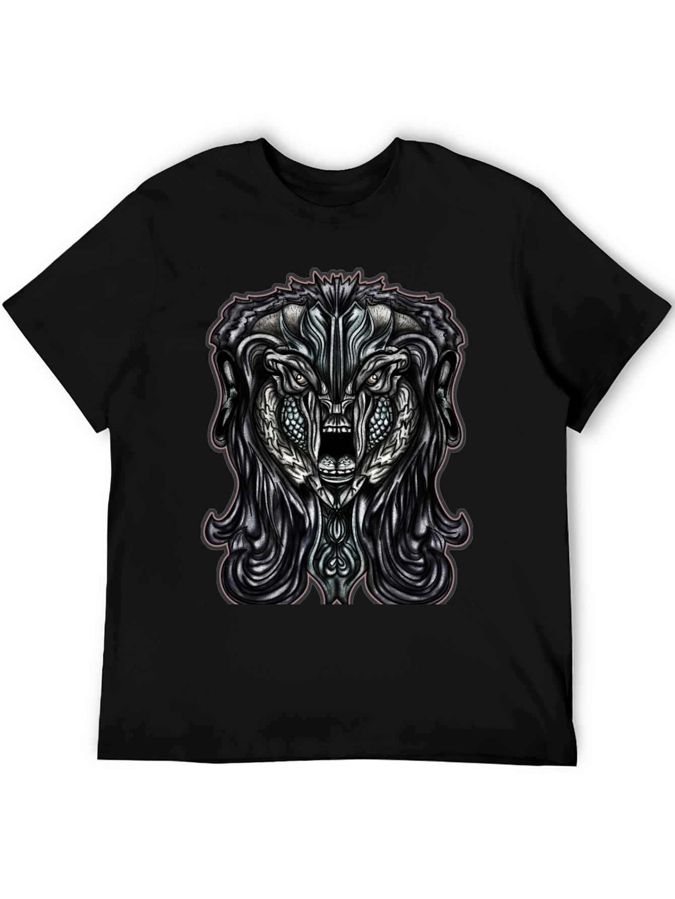 Monster Graphic Print Black T-Shirt