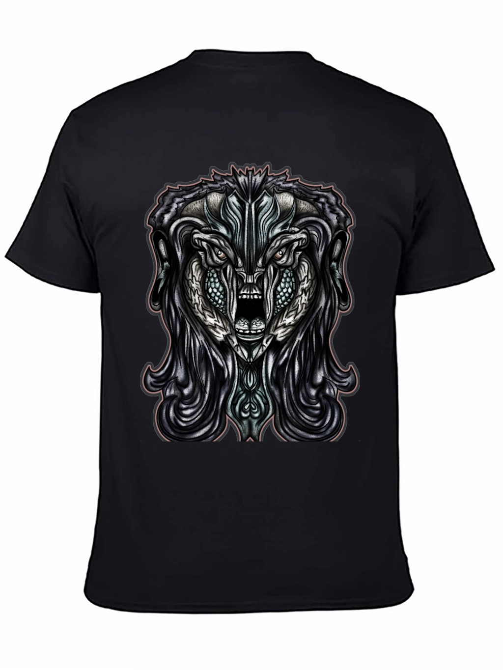 Monster Graphic Print Black T-Shirt