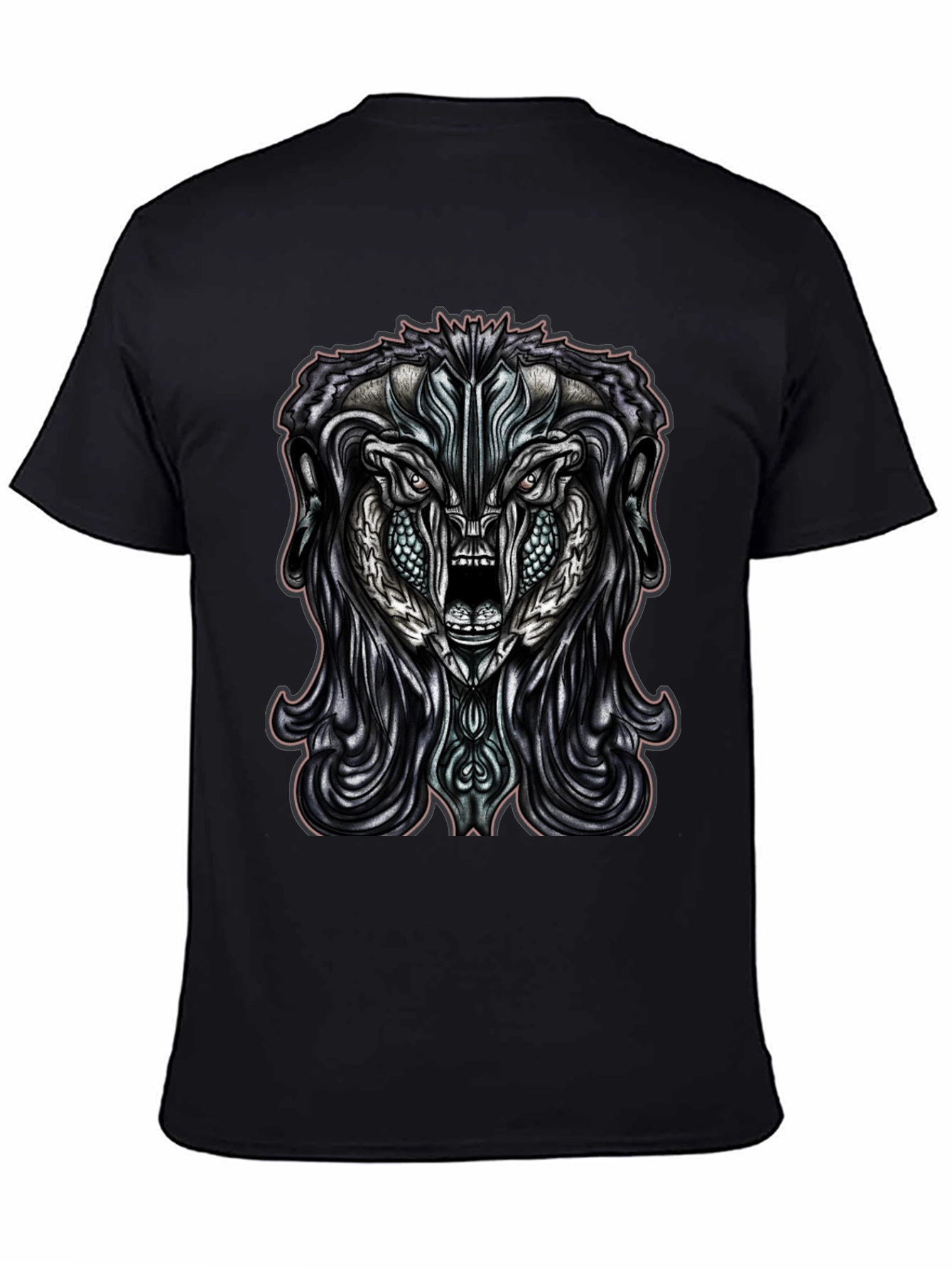 Monster Graphic Print Black T-Shirt