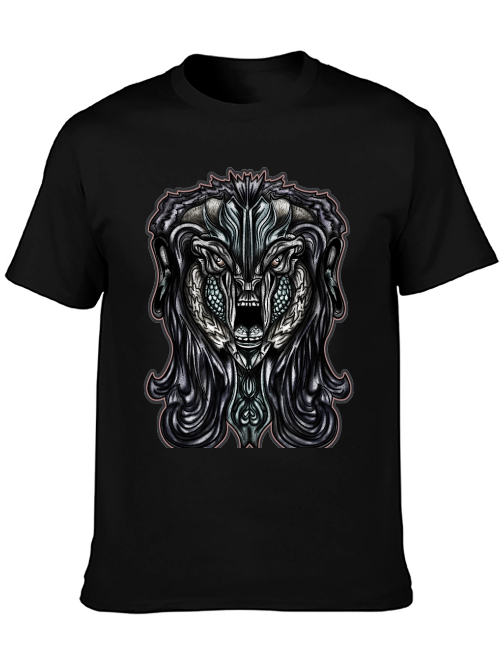 Monster Graphic Print Black T-Shirt