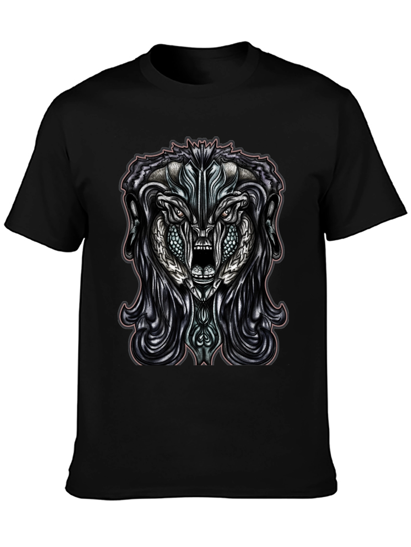 Monster Graphic Print Black T-Shirt