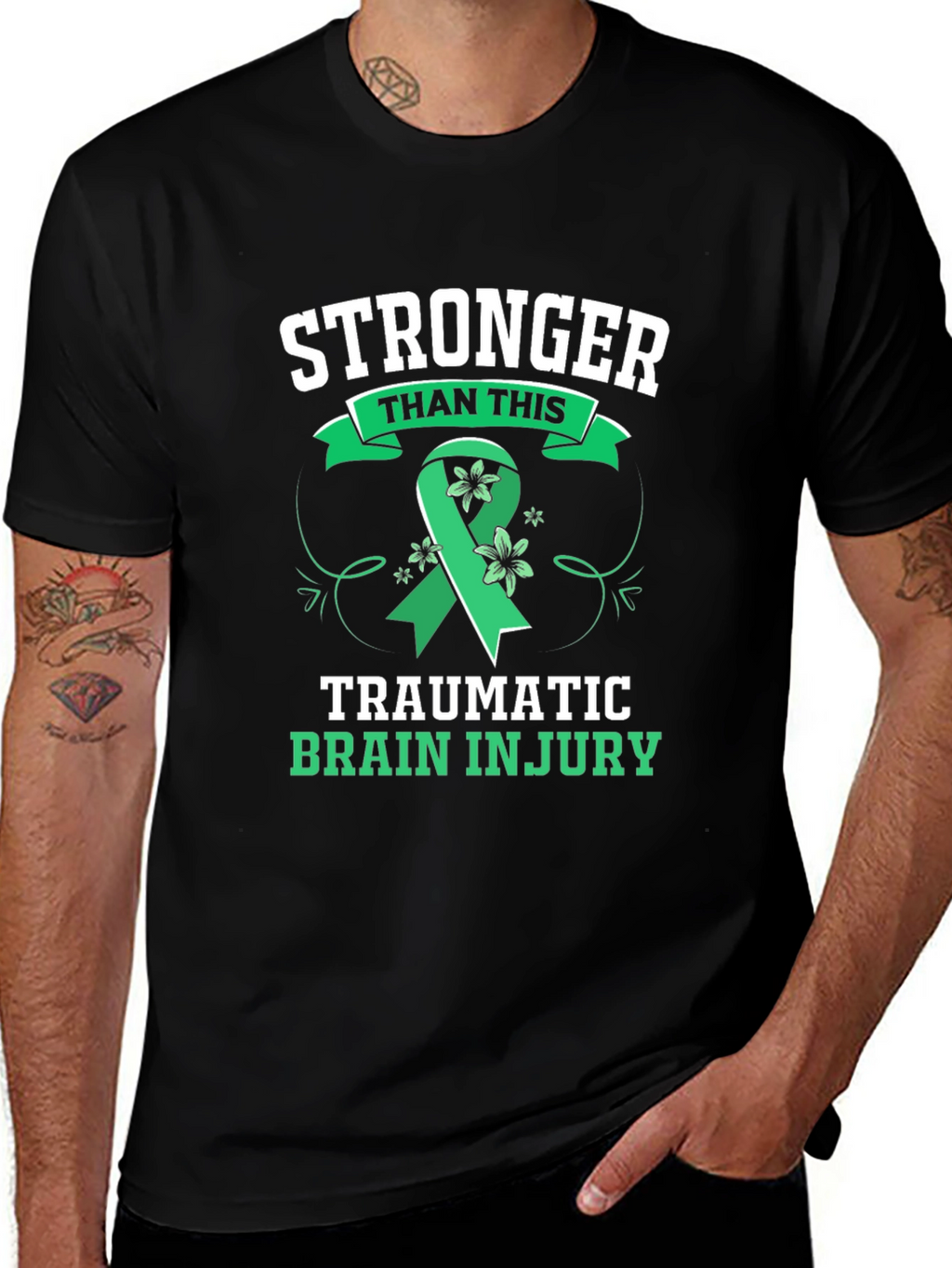 Stronger Than This TBI Awareness Ribbon Graphic Tee