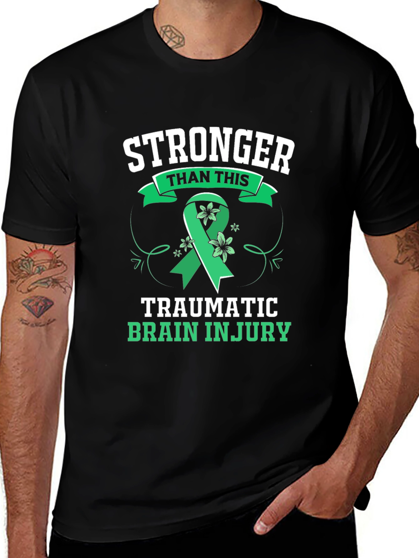 Stronger Than This TBI Awareness Ribbon Graphic Tee