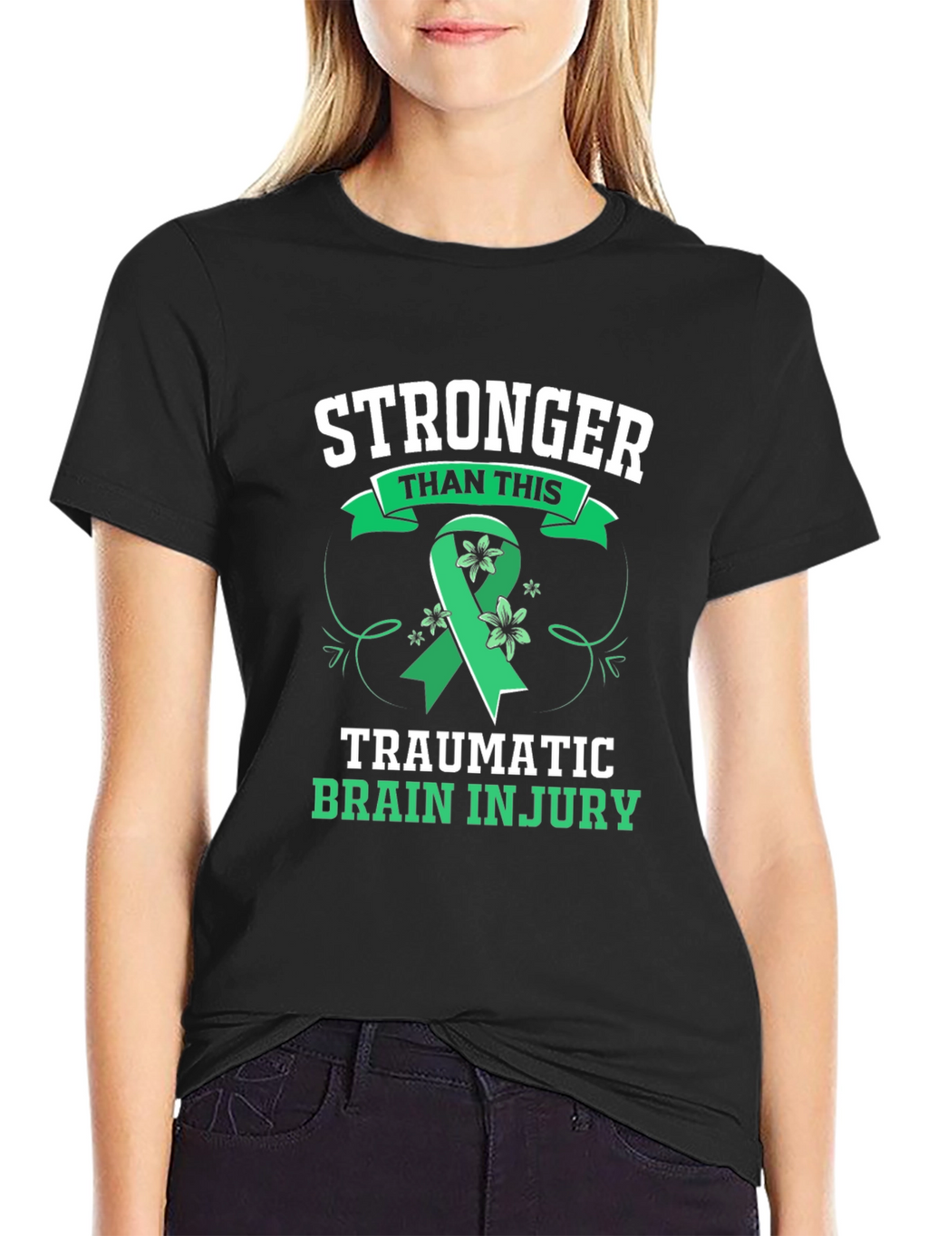 Stronger Than This TBI Awareness Ribbon Graphic Tee