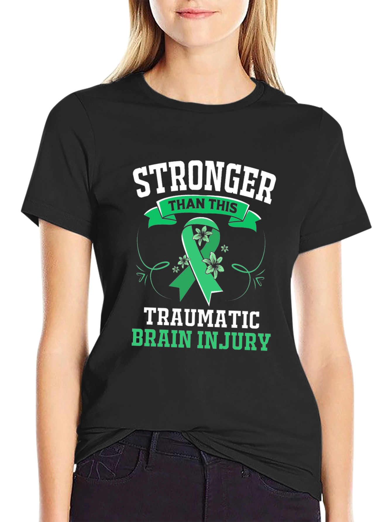 Stronger Than This TBI Awareness Ribbon Graphic Tee