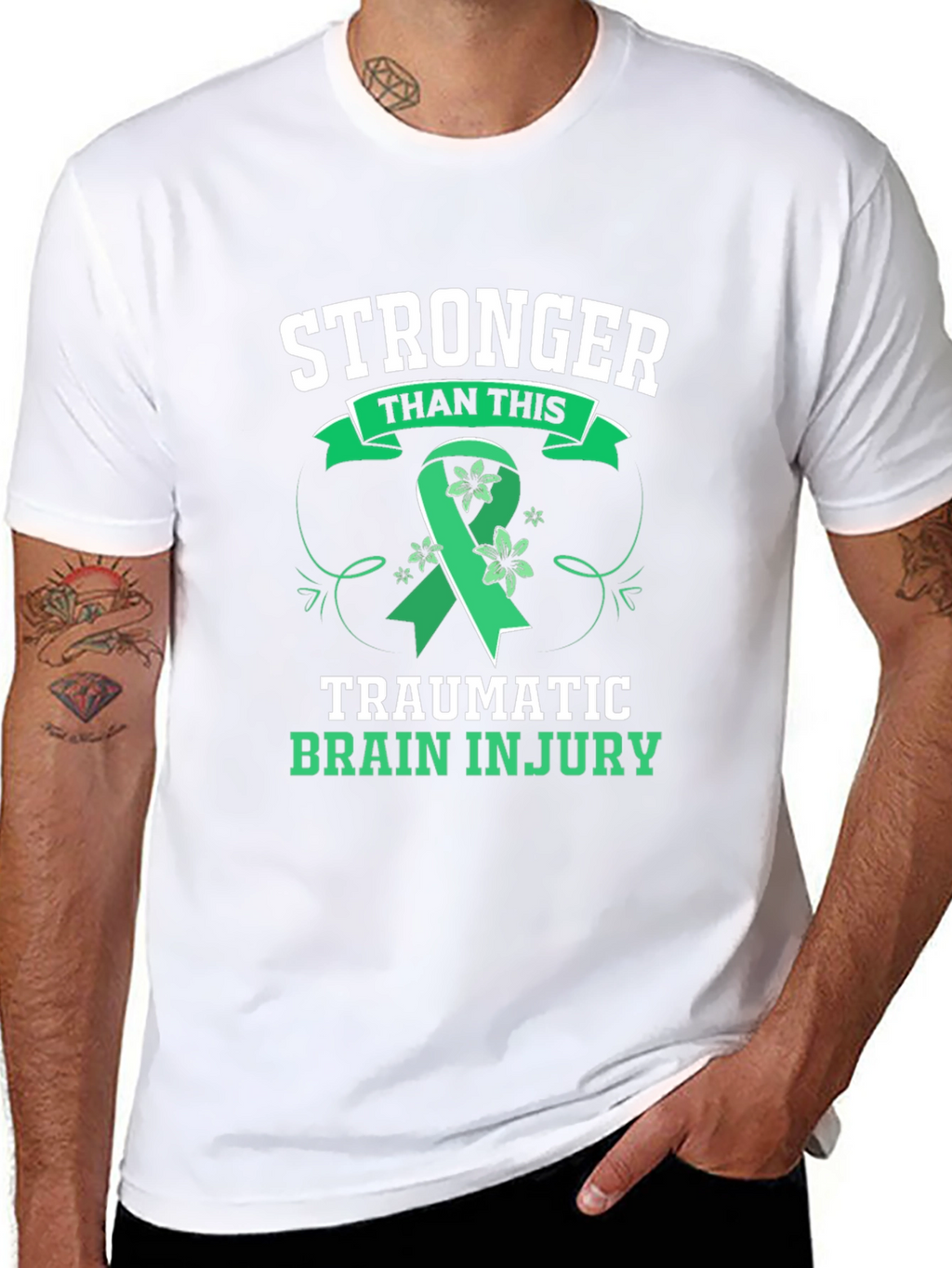 Stronger Than This TBI Awareness Ribbon Graphic Tee