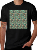 Camo Print Black T-Shirt - Mens Fashion