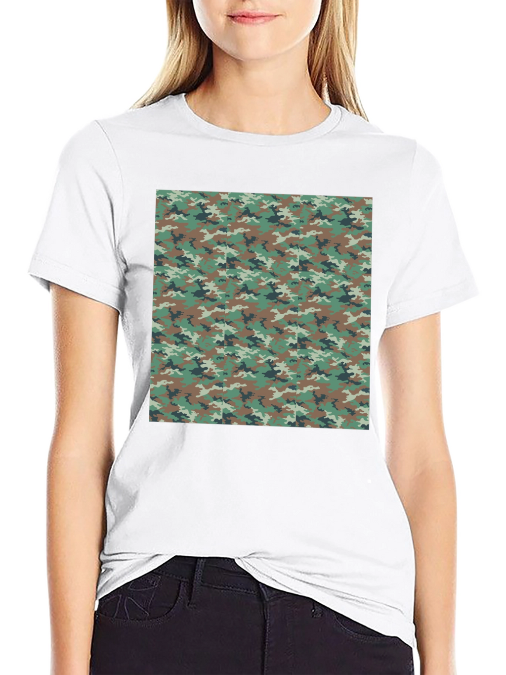 Camo Print Black T-Shirt - Mens Fashion